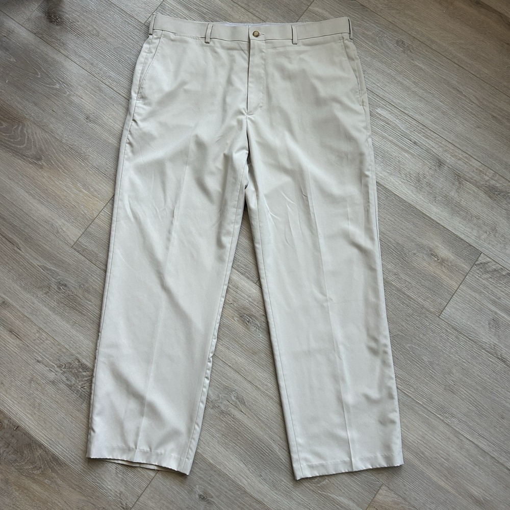 Callaway Performance 38x30 Flat Front Chino Pants Mens Beige Golf Casual‎ Preppy